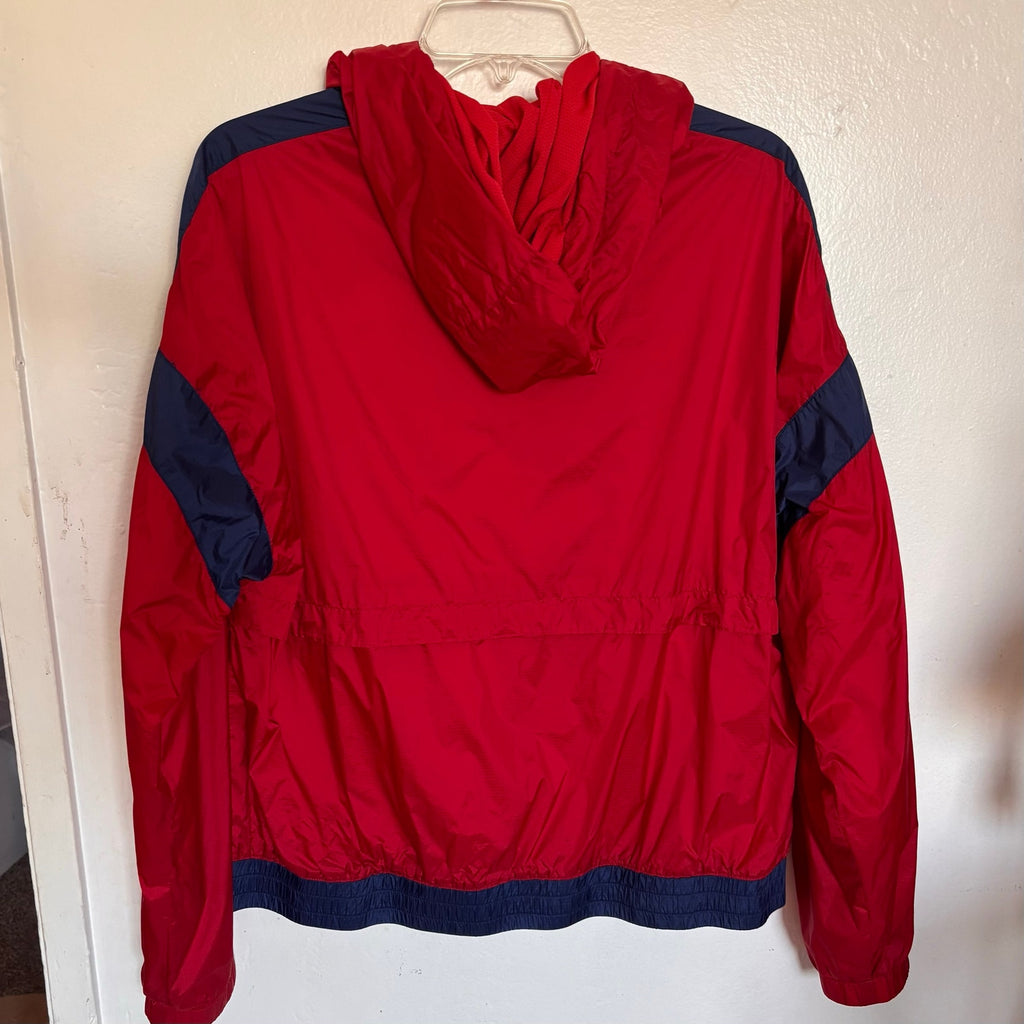 Tommy Hilfiger L Sport windbreaker colorblock red navy hooded Y2K retro women