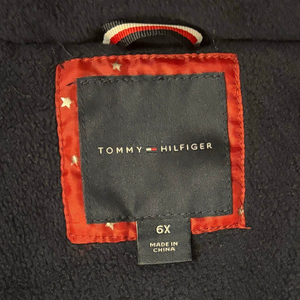 Tommy Hilfiger Girls Red Puffer Jacket Faux Fur Hood Preppy Winter Coat 6X Kids